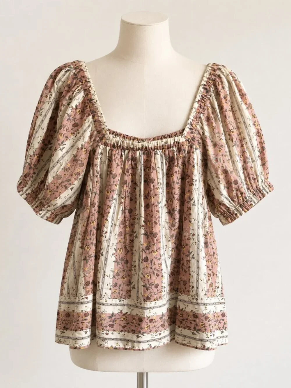 Free People 'Vintage Lover' Floral Print Short Sleeve Blouse Boho